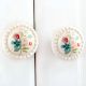 Multicolor Cream Flower Flat Knob